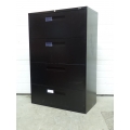 Black Global 4 Drawer File Cabinet, Locking